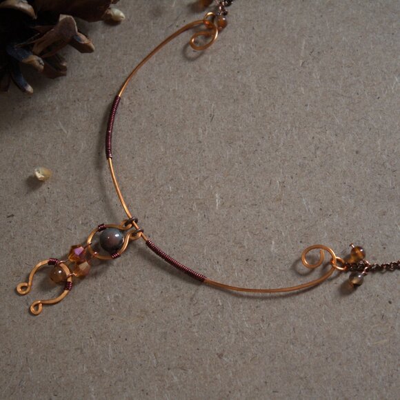 Copper Wire Rustic Necklace - Picture 1 of 5